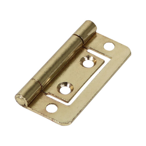 TIMco Timco Steel 105 Pattern Radius Corner Flush Hinge - 50 x 38.5 x 1.2mm (Electro Brass) (2 Pack)