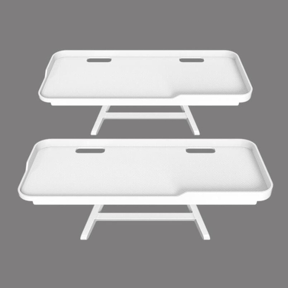 Monitor Top Shelf 2Pcs Tv Top Shelf With Stringing Holes Non-Slip Platform Quick Installation Storage Holder Stand White 6038364506146