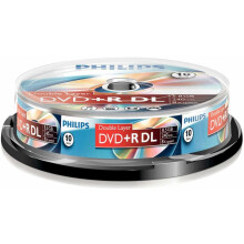 PHILIPS - 8x hastighet Dubbel-lager DVD+R DL Tomma DVD+R DL-skivor - spindel 10-pack