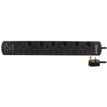 PRO ELEC - 6-fach Steckdosenleiste mit Überspannungsschutz, 2 USB-Anschlüsse, 2 m, schwarz