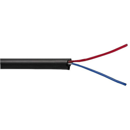 MULTICOMP PRO 7-1-2A 2-Core Unscreened Cable, 0.1mm, Black, 25m Reel MP002312