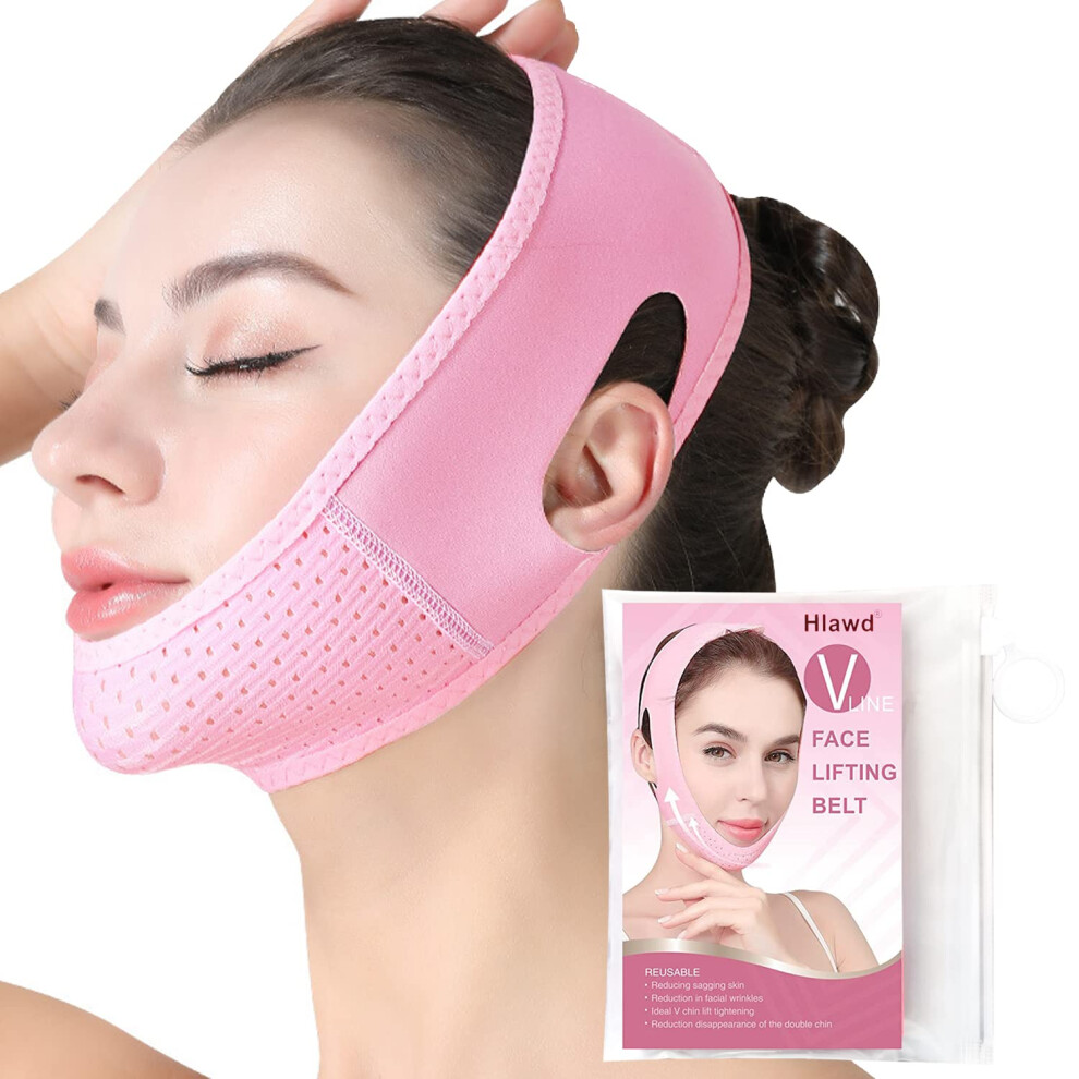 V Line Lifting Mask for Double Chin Reduction - Face Slimming Belt, Tightening Skin Strap for Women, Anti-Sagging Face Lift Tape