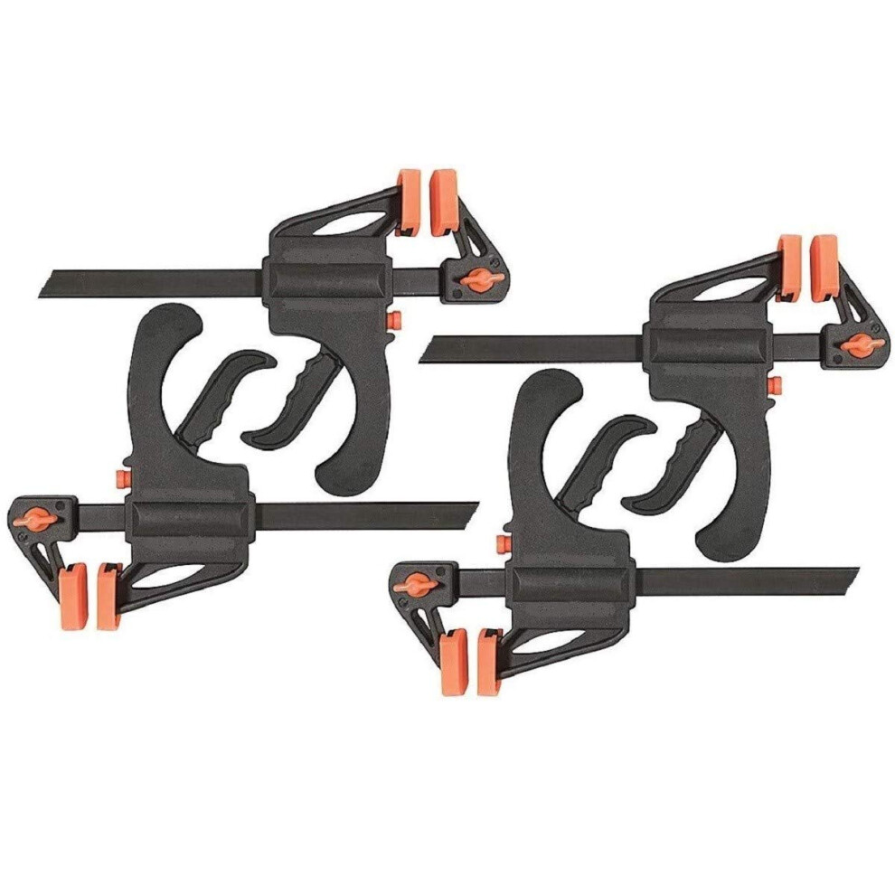 24-Inch Ratcheting Bar Clamp Set Of 4, 2.5-Inch Throat Depth, Nylon Handle With Trigger For Woodworking Projects 6038364506566