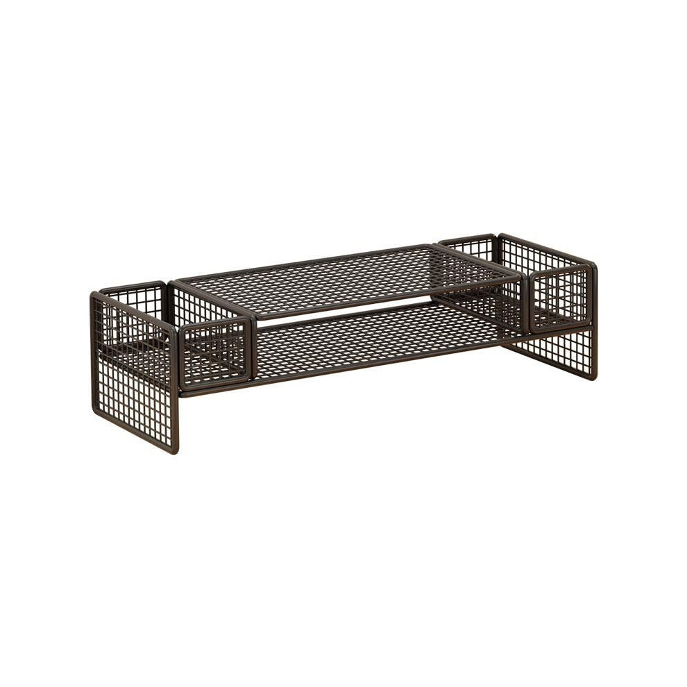 Double-Deck Computer Monitor Riser Stand With Storage Organizer For Desktop, Laptop, Keyboard, And Mouse - Adjustable Height, Sturdy Design 6447073880339
