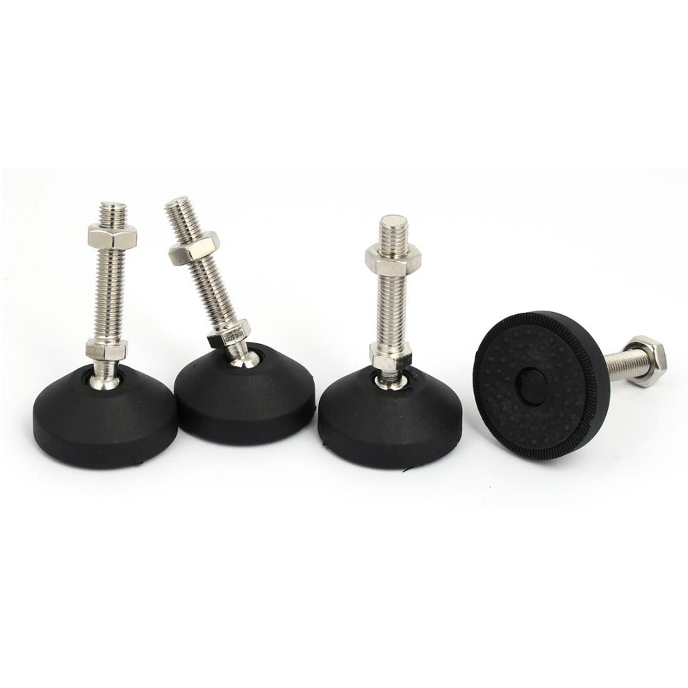 D50 M10x48mm Anti-Skid Round Base Swivel Furniture Leg Leveling Feet 4 Pack For Adjustable Height And Stability 6038364506993