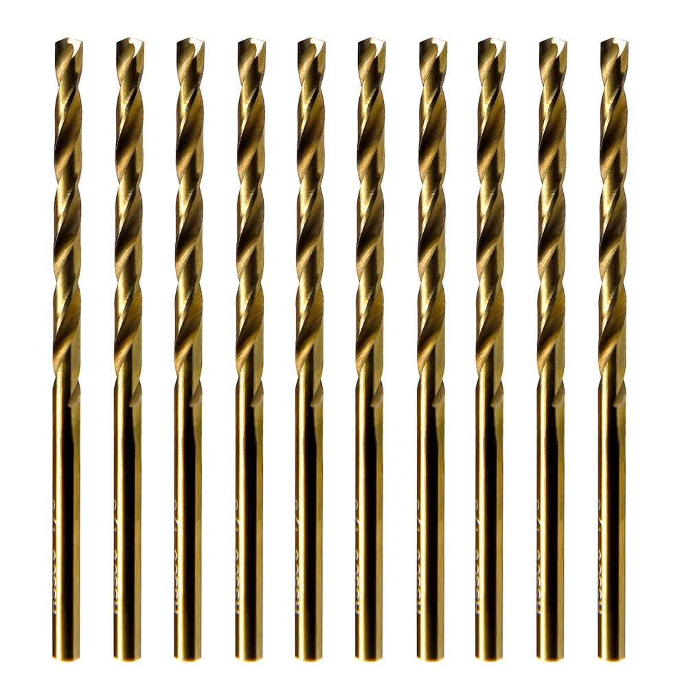 No.60 10Pcs Hss M35 Cobalt Twist Drill Bits 0.040" Jobber Length Wire Gauge Numbered Golden Straight Drills 6482260895215