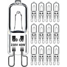 G9 Bulb 40W 230V Dimmable Warm White, G9 Halogen Bulb 300C Tolerance, G9 Oven Bulb for Microwave Oven Cooker Ceiling Lights, Pack of 12