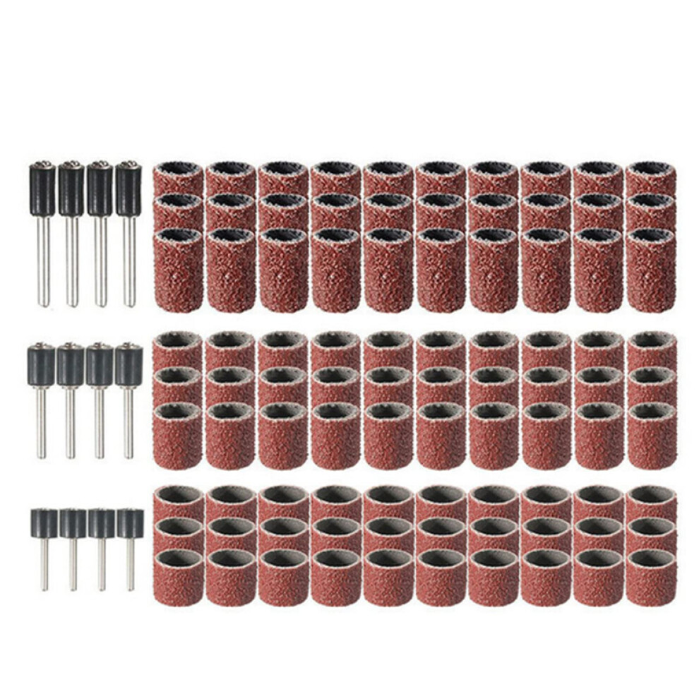 102Pcs Sanding Drums Kit With 1/2, 1/4, 3/8 Inch Mandrels For Nail Drill Rotary Tools, Compatible With Abrasive Applications 6947110392288