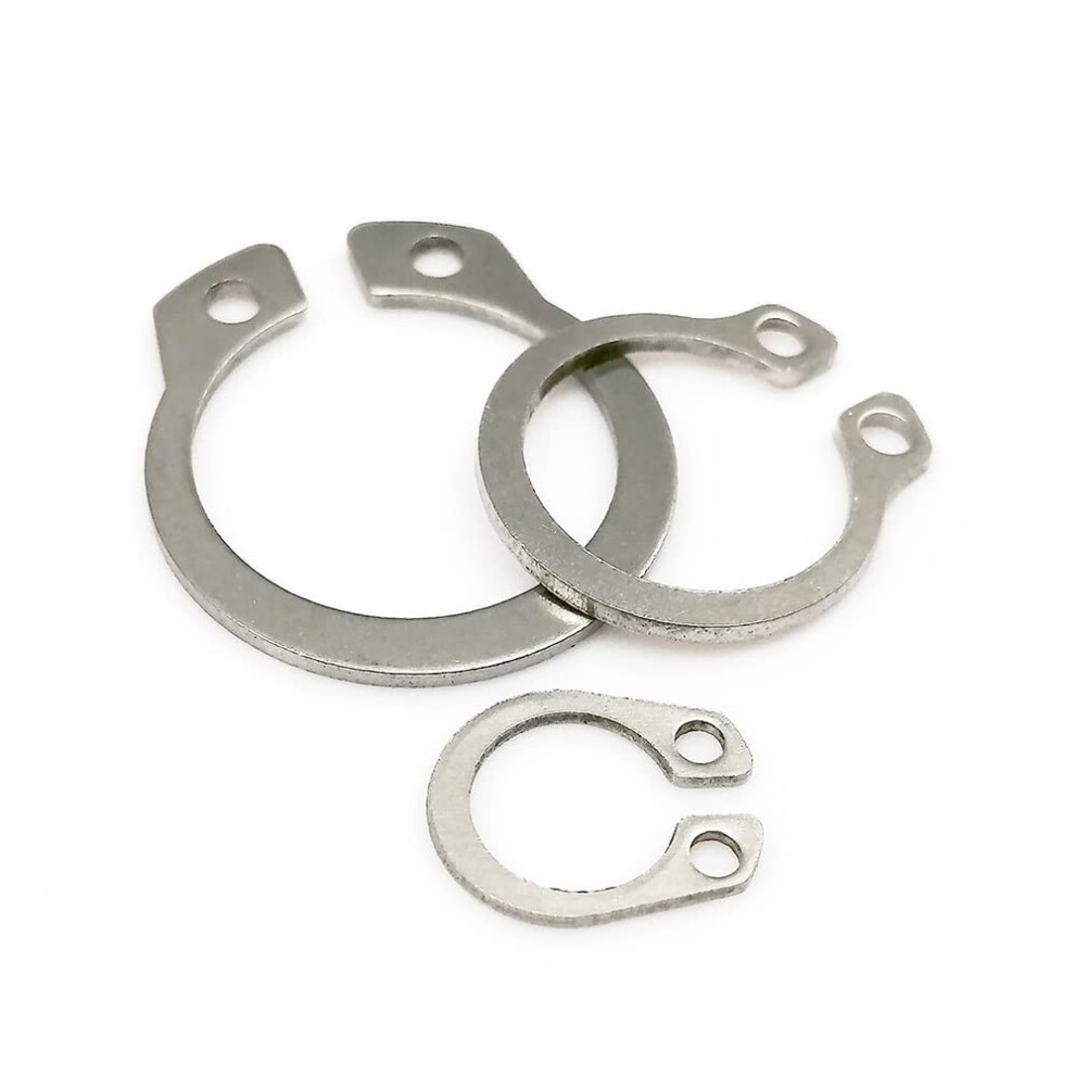 C Type Clip Ring, M6 To M40, 304 Stainless Steel, Black 65Mn Manganese Steel, External Circlip Retaining Ring, 10Pcs M30 6038364507341