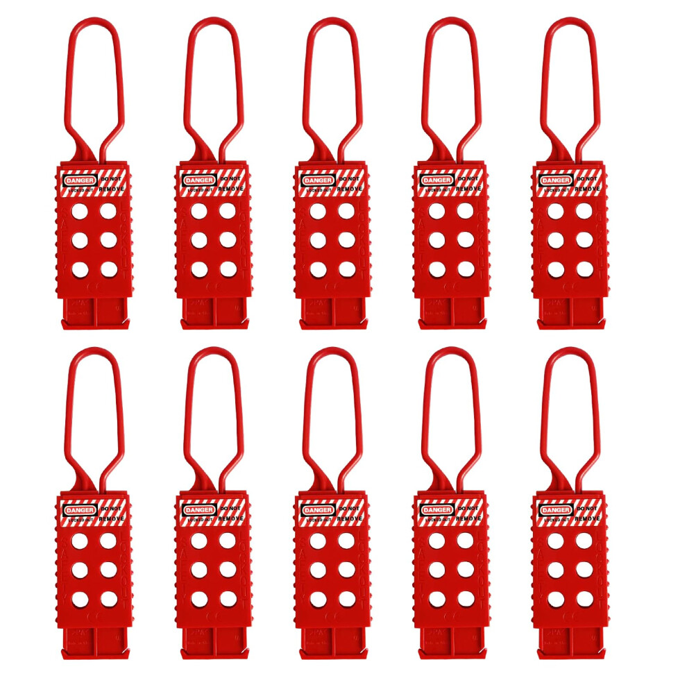 10Pcs Safety Lockout Tag Hasp 6 Hole High-Strength Nylon Insulating Lockout Device For Industrial Equipment Maintenance 6947110392455