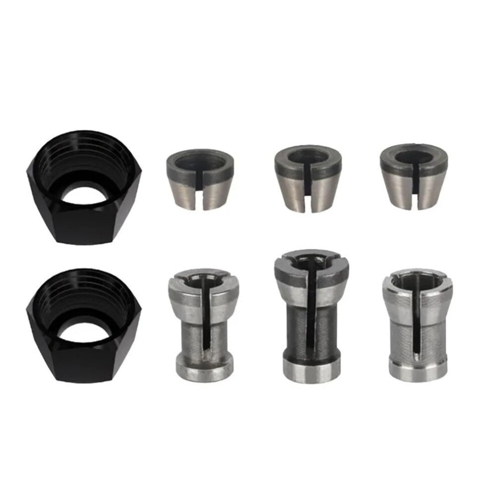 8Pcs Engraving Trimming Machine Chuck Adapter Set, 6Mm 6.35Mm 8Mm Collet Chuck For Milling Cutter Router Bits 6038364507587