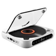 (White) KC-918 CD Player with LCD Screen Portable Bluetooth Speaker Audio Repeater for Home Car
