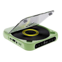 (Green) KC-918 CD Player with LCD Screen Portable Bluetooth Speaker Audio Repeater for Home Car
