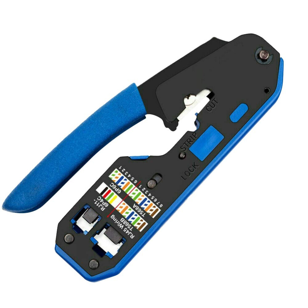 Rj45 Tool Network Crimper For Cat6 Cat5e Cat5 Rj11 Rj12, Heavy-Duty Crimping Tool And Cutter For Ethernet Cables 6482260895789