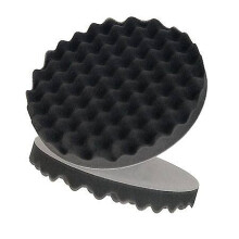 8" Black Waffle Foam Polish Pad for Final Finishing - Hook & Loop, Pack of 2, 203.2mm, Compatible with Dual Action Polishers