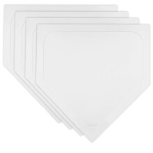 4 Pieces White Rubber Baseball Bases Set 16 Inch Softball Home Plate Kickball Bases for Practice Pitching Training Equipment