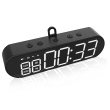 Portable Multifunctional Gym Timer USB Rechargeable Fitness Interval Workout Timer Alarm Clock for Home Garage Gym 1000mAh
