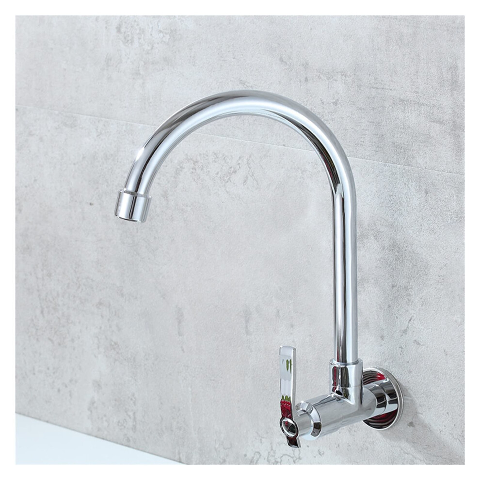Wall Mounted Kitchen Faucet 360 Rotary Single Handle Cold Water For Vegetable Wash Basin Single Hole Design (B) 6038364508065