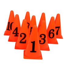 10pcs Orange Durable Marker Cones for Football Training Agility Drills Sports Events - Heavy Duty Plastic, 9 Inches