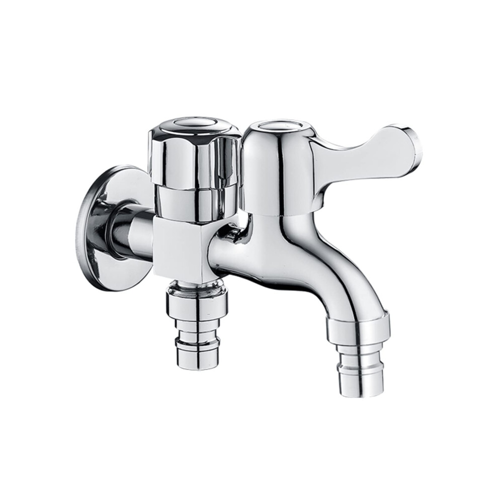 Double Faucet Adapter For Kitchen Single Cold Water Faucet, Brass Splitter With Dual Outlet For Sink And Washing Machine, Chrome B 6447073881442