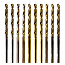 5/32 Inch HSS M42 Twist Drill Bits 10 Pack Jobber Length Cobalt Fully Ground Straight Shank Drills JBF42G10R10P10