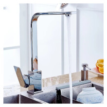 360 Degree Rotation Matte Black Kitchen Faucet Deck Mounted Single Handle Hot and Cold Water Mixer Spout Tap