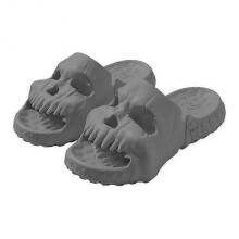 (36 37, Light Gray) Fashion Colorful EVA Skull Slippers Lightweight Non-Slip Sandals for Home Bathroom