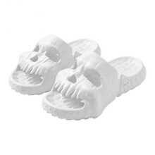 (44 45, White) Fashion Colorful EVA Skull Slippers Lightweight Non-Slip Sandals for Home Bathroom