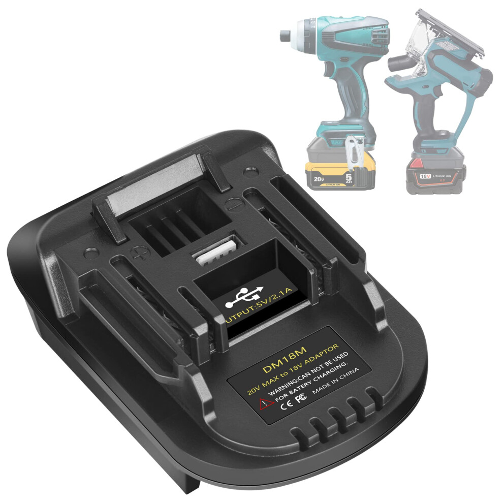 Dm18m Converter Battery Adapter For Dewalt 20V & Milwaukee M18 18V Lithium To Makita 18V Bl1830 Bl1840 Tools 6947110393285