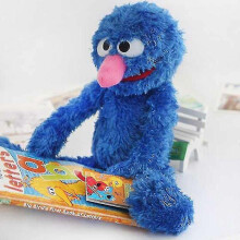 (Grover) 30cm Cute Cartoon Sesame Street Doll Puppet Plush Toy Christmas Gift For Children-i