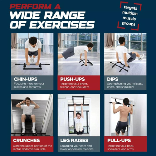 Pull-Up Bar Door Opening - Heavy-Duty Door Frame Pull-Up Bar for Home Gym, Adjustable Width, Easy Installation 1