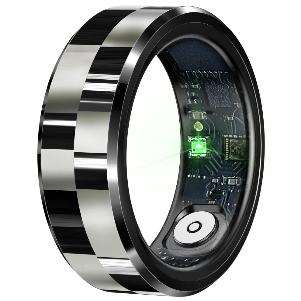 Smart Ring Health Tracker for Men with Blood Pressure Monitor, Heart Rate Monitor, SP-O2, Sleep Tracking, Pedometer, Compatible with iOS and Android