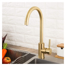 Kitchen Faucet Gold Brushed 304 Stainless Steel Hot and Cold Mixer Tap for Vegetable Washing Sink Basin 1
