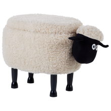 Storage Animal Stool SHEEP Fabric Light Beige