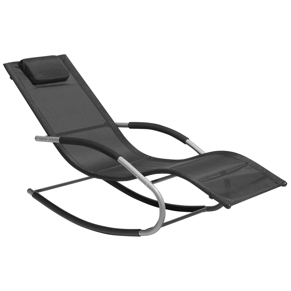 Rocking Sun Lounger CARANO Metal Black
