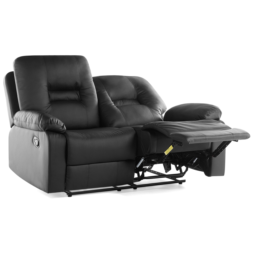 Manual Recliner Sofa 2 Seater BERGEN Faux Leather Black