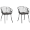 Beliani Set of 2 Dining Chairs HOBACK Metal Black 1