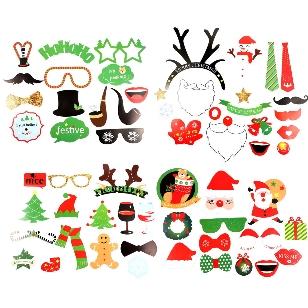 50 Stuks Kerstfoto Rekwisieten Houtdecoratie-image