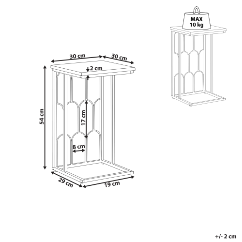 Beliani Side Table PANDALE White Marble 2