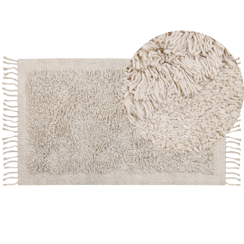 Rug BITLIS Light Beige 80 x 150 cm Cotton