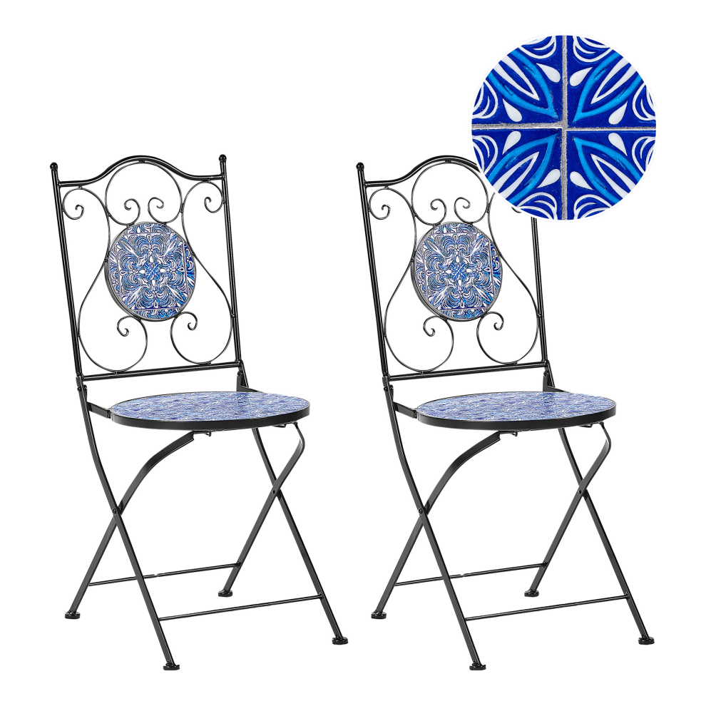 Set of 2 Garden Chairs CIGLIANO Metal Black