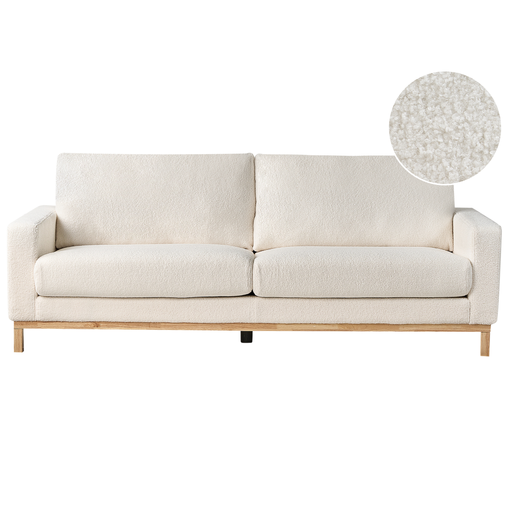 Sofa 3 Seater SIGGARD Boucle White