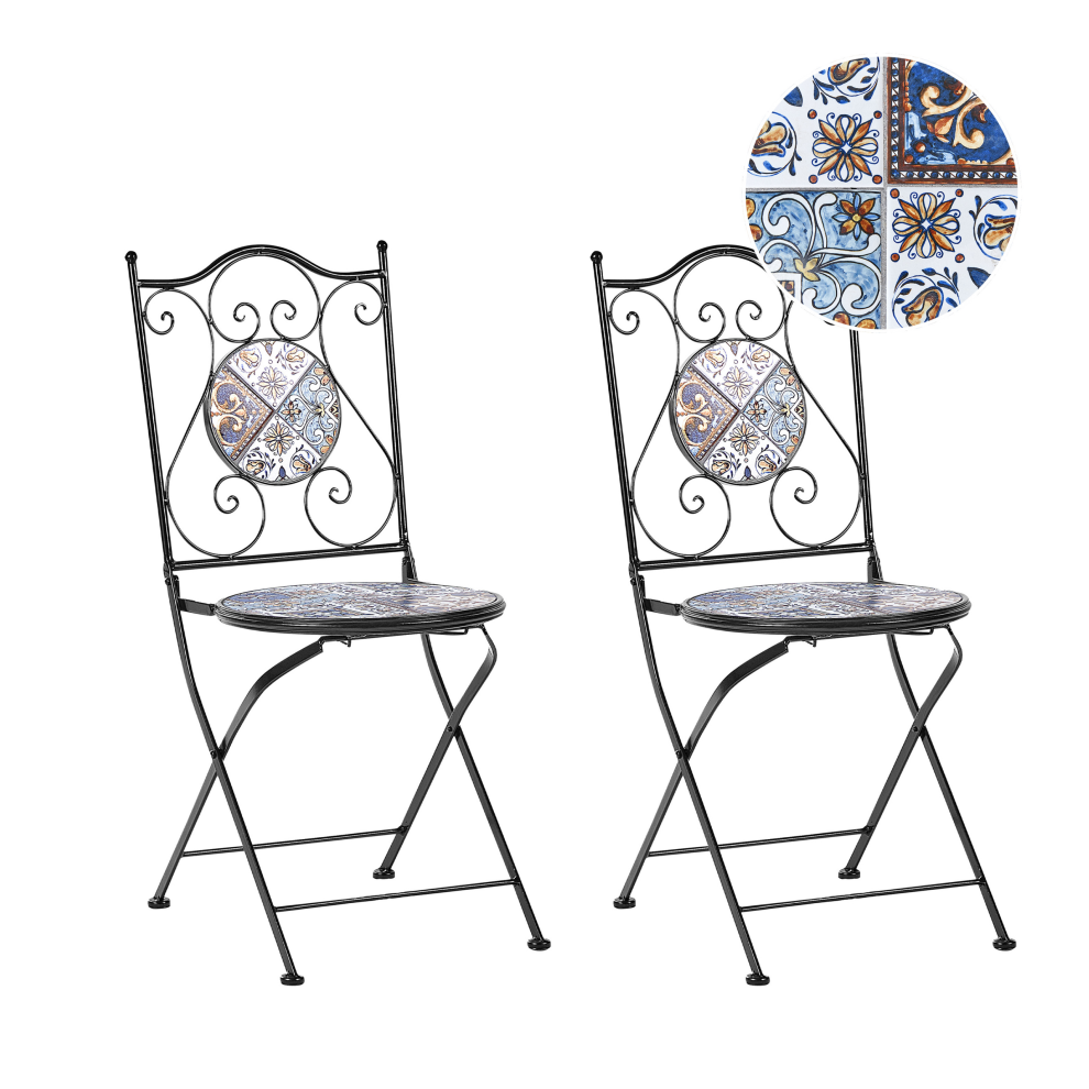 Set of 2 Garden Chairs CIVITA Metal Black