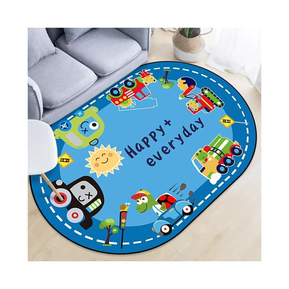 (Early Education 13, 80*120cm) Crystal velvet cute children's room carpet, educational early childhood education kindergarten crawling mat, bedside be