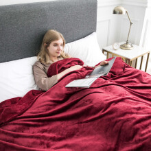 (King Fleece Blanket) Christmas Red Blankets Soft Cozy Warm Thick Sherpa Fleece Travel Blanket