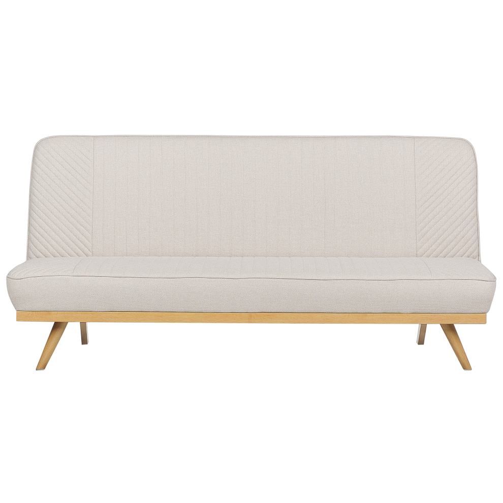Sofa Bed 2 Seater KALFAFEL Fabric Beige