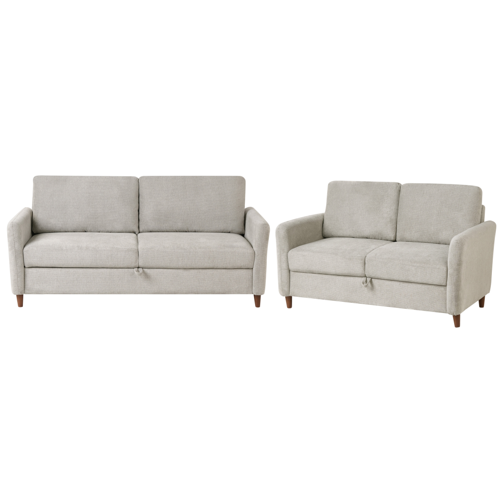 Living Room Set 5 Seater MARE Fabric Grey