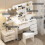 Vanity makeup Table Set Dressing Desk with 10 LED Lights Mirror 1