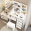 Vanity makeup Table Set Dressing Desk with 10 LED Lights Mirror 4