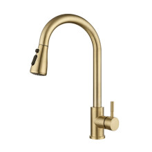 Pull Out Sensor Gold Kitchen Faucet Brushed Nickel Touch Control Mixer Tap for Kitchen with No Touch Feature